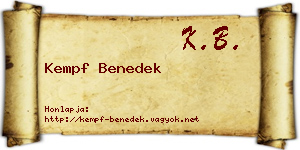 Kempf Benedek névjegykártya